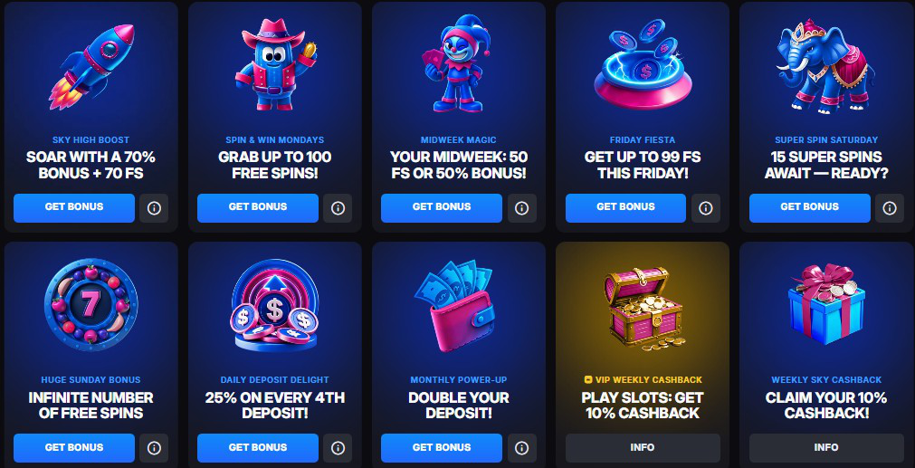 SkyCrown casino Promos and Bonuses screenshot